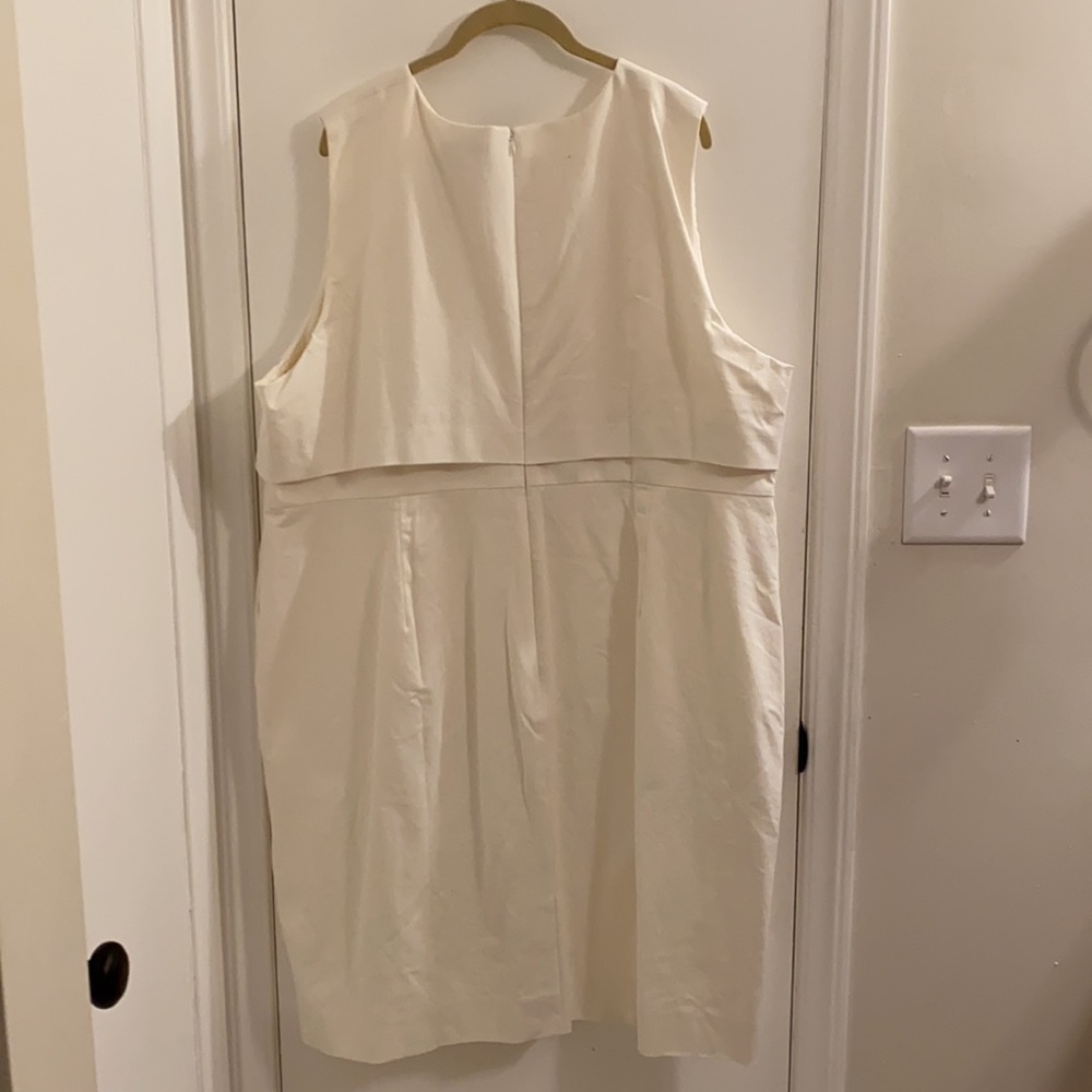 J. Crew Cream Sleeveless Layered Sheath Dress - Picture 3 of 8